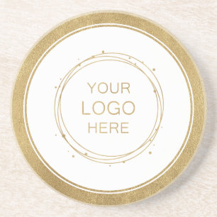 Custom Gold Promotional Business Logo Branded Coaster