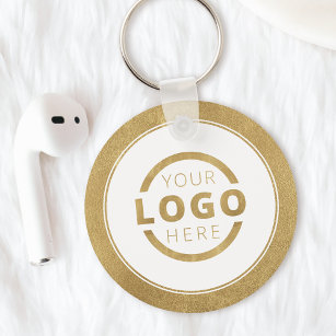 Custom Gold Promotional Business Logo Branded Keychain