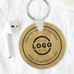 Custom Gold Promotional Business Logo Branded Keychain<br><div class="desc">Easily personalize this coaster with your own company logo or custom image. You can change the background colour to match your logo or corporate colours. Custom branded keychains with your business logo are useful and lightweight giveaways for clients and employees while also marketing your business. No minimum order quantity. Bring...</div>