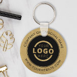 Custom Gold Promotional Business Logo Branded Keychain<br><div class="desc">Easily personalize this coaster with your own company logo or custom image. You can change the background colour to match your logo or corporate colours. Custom branded keychains with your business logo are useful and lightweight giveaways for clients and employees while also marketing your business. No minimum order quantity. Bring...</div>