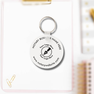 Custom Gold Promotional Notary Logo Branded Keychain