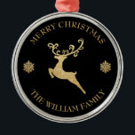 Custom Gold Reindeer Merry Christmas Ornament<br><div class="desc">Custom Gold Reindeer Merry Christmas Ornament</div>