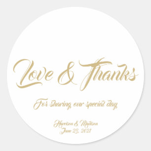 Custom gold script Wedding gift favour tag sticker