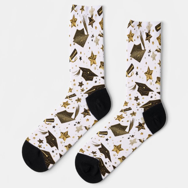 Custom Gold Senior Picture Prop Socks  (Left)