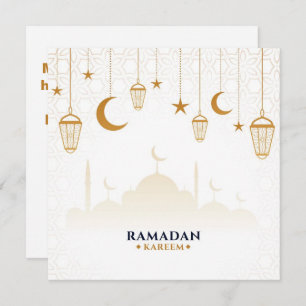 custom Gold Stars,Crescent moon Ramadan kareem Holiday Card
