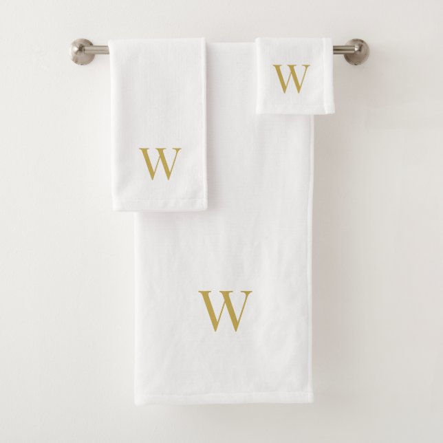 Custom Gold Tan Monogrammed Towels  (Insitu)