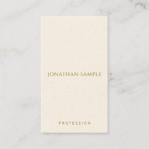 Custom Gold Text Name Template Vertical Modern Business Card