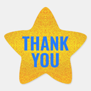 Custom Gold Thank You Star Sticker