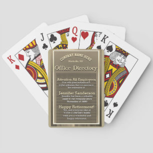 Custom Gold Vintage Retirement Sign Playing Cards