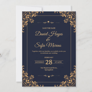 Custom Gold Wedding Invitation | 