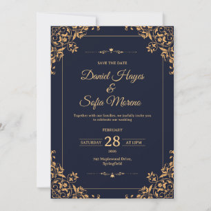 Custom Gold Wedding Invitation