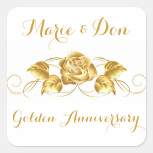 Custom Golden Anniversary Envelope Seal Stickers