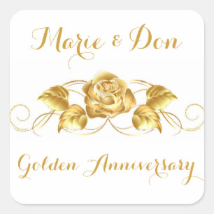 Custom Golden Anniversary Envelope Seal Stickers