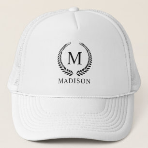 Custom Golden Black and Gold Glitter Monogram  Trucker Hat