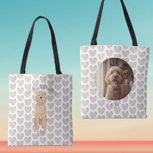 Custom Golden Doodle Photo & Name Tote Bag