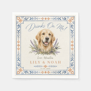 Custom Golden Retriever Dog Italian amalfi Wedding Napkin