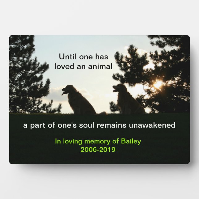 Custom Golden Retriever Dog Memorial Keepsake Plaque (Front)