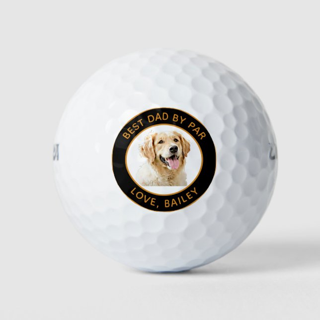 Custom Golden Retriever Dog Personalized Drawn Golf Balls (Front)