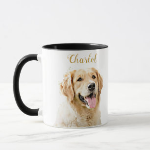Custom Golden Retriever Dog Personalized Drawn Mug