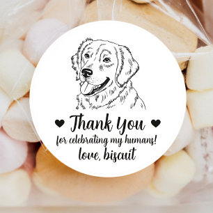 Custom Golden Retriever Dog Wedding Favour Sticker
