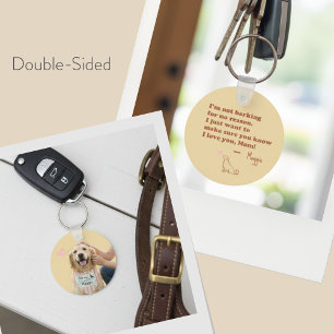 Custom Golden Retriever Mom Message Photo Heart Keychain