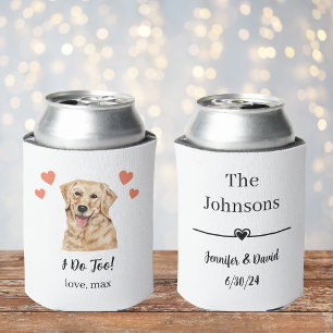 Custom Golden Retriever Pet Wedding Can Cooler