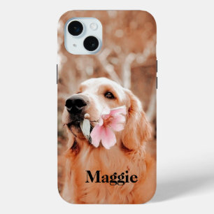 Custom Golden Retriever Photo – Dog Lover Gift iPhone 15 Mini Case