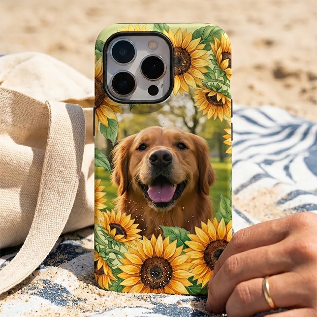Custom Golden Retriever Photo Sunflower Frame (Creator Uploaded)