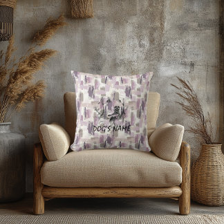 Custom Golden Retriever Portrait Abstract Pattern Throw Pillow