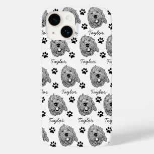 Custom Goldendoodle Dog Personalized Drawing Case-Mate iPhone 14 Case
