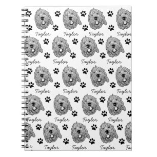 Custom Goldendoodle Dog Personalized Drawing Notebook