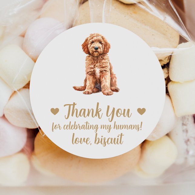 Custom Goldendoodle Dog Wedding Favour Stickers (Creator Uploaded)