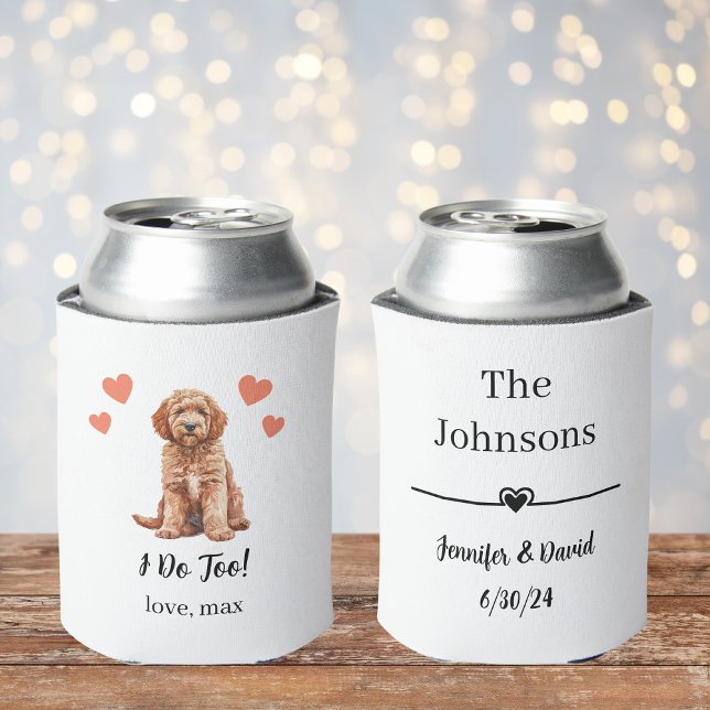 Custom Goldendoodle Pet Wedding Can Cooler (Creator Uploaded)
