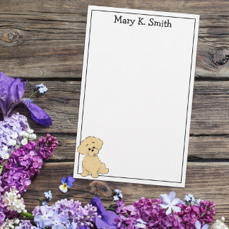 Custom Goldendoodle Puppy Cute Dog Art Stationery