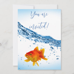 Custom Goldfish Fish Bowl Water Invitation