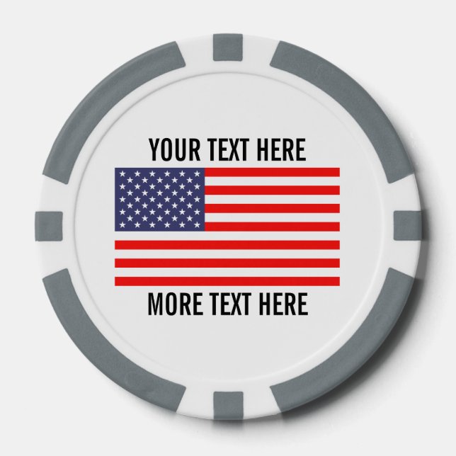 Custom golf ball markers - patriotic american flag poker chips (Front)