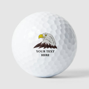 Custom golf balls with American bald eagle drawing