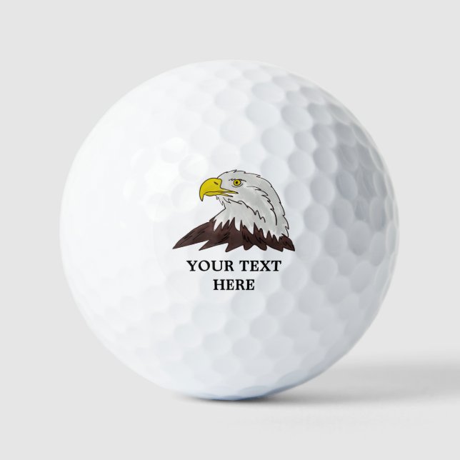Custom golf balls with American bald eagle drawing (Front)