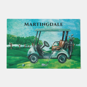 Custom Golf Cart Monogram Golfing Doormat