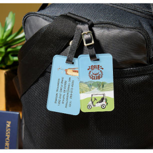 Custom Golf Cart Scenic League Club Logo  Luggage Tag