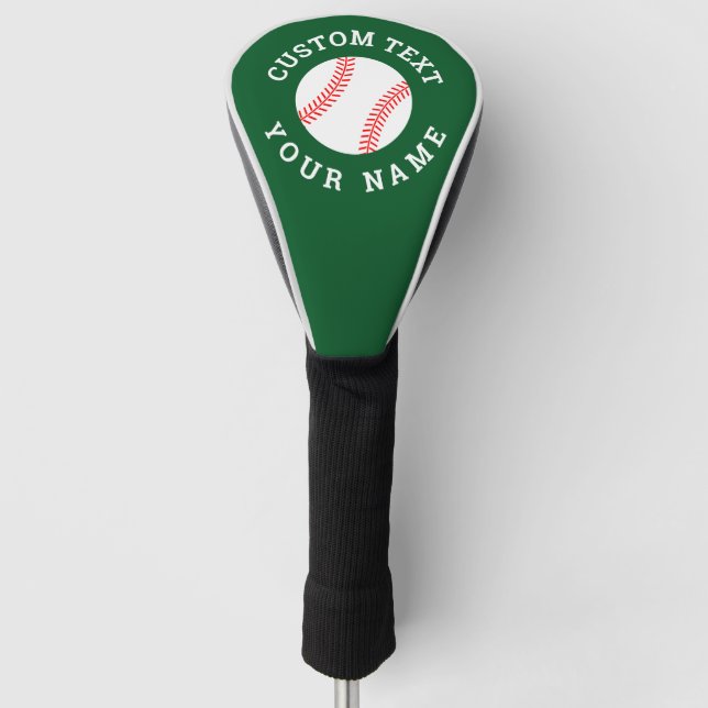 Custom golf club driver cover with baseball logo (Front)