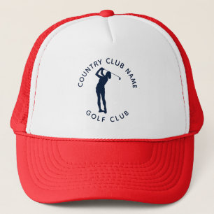Custom Golf Club Lady Golfer Silhouette Trucker Hat