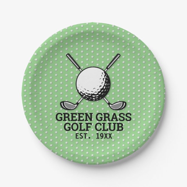 Custom Golf Club Logo Design Paper Plate (Front)