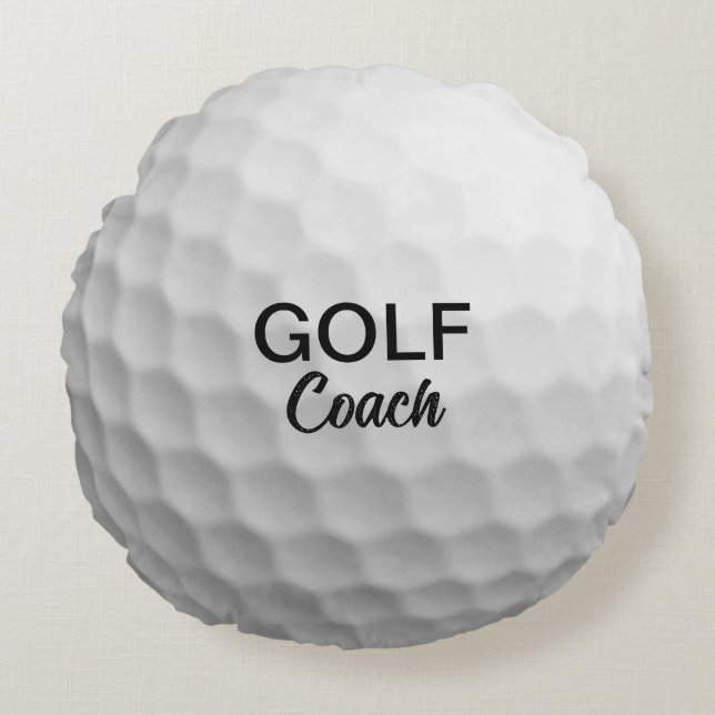 Custom Golf Coach Keepsake Round Pillow (Front)