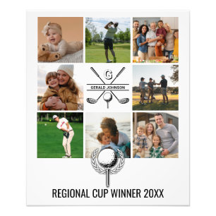 Custom Golf Collage with Monogram Design Photo Print