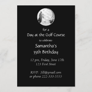 Custom Golf Course Birthday Party Invite