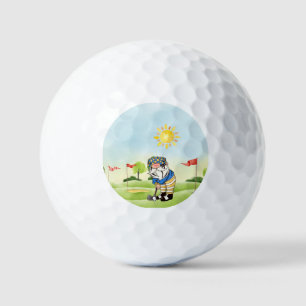 Custom Golf Course Golf Balls with Gnome Golfer