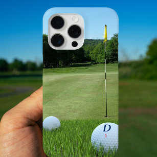 Custom Golf Course Photo Golfer Monogram Fairway iPhone 15 Pro Max Case