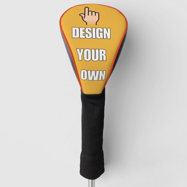 CUSTOM! Golf Driver Head Cover - Orange trim  (Front)