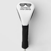 Custom golf driver head cover with sunglasses logo